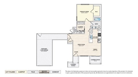 Floor plan for 1 bed, 1 bath, 844 sqft